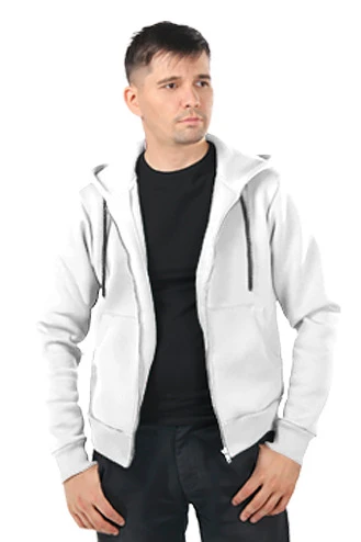 Балахон Рик из футера унисекс, однотонный белый#3