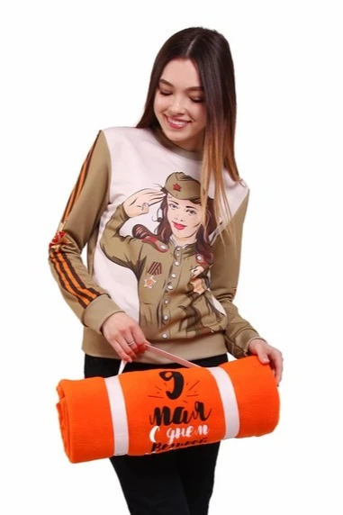 Купить плед Классик флисовый 120х155 см "9 мая"