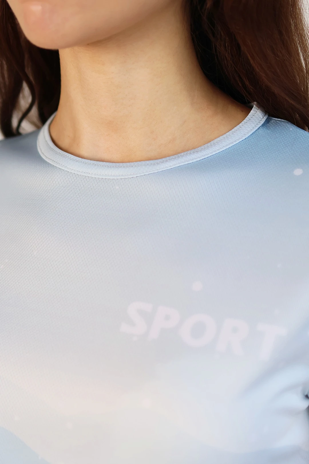 Футболка Гэлэкси женская из ложной сетки с полной запечаткой "Snow!"#4