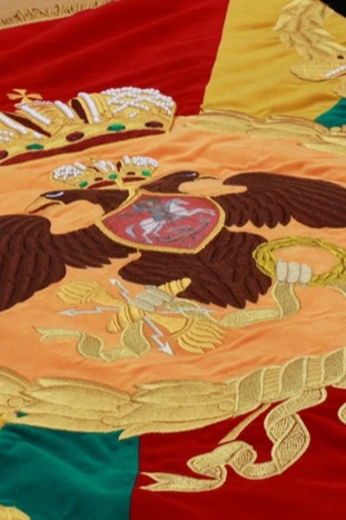 Знамя кадетского корпуса России вышитое на бархате 130х130 см#1