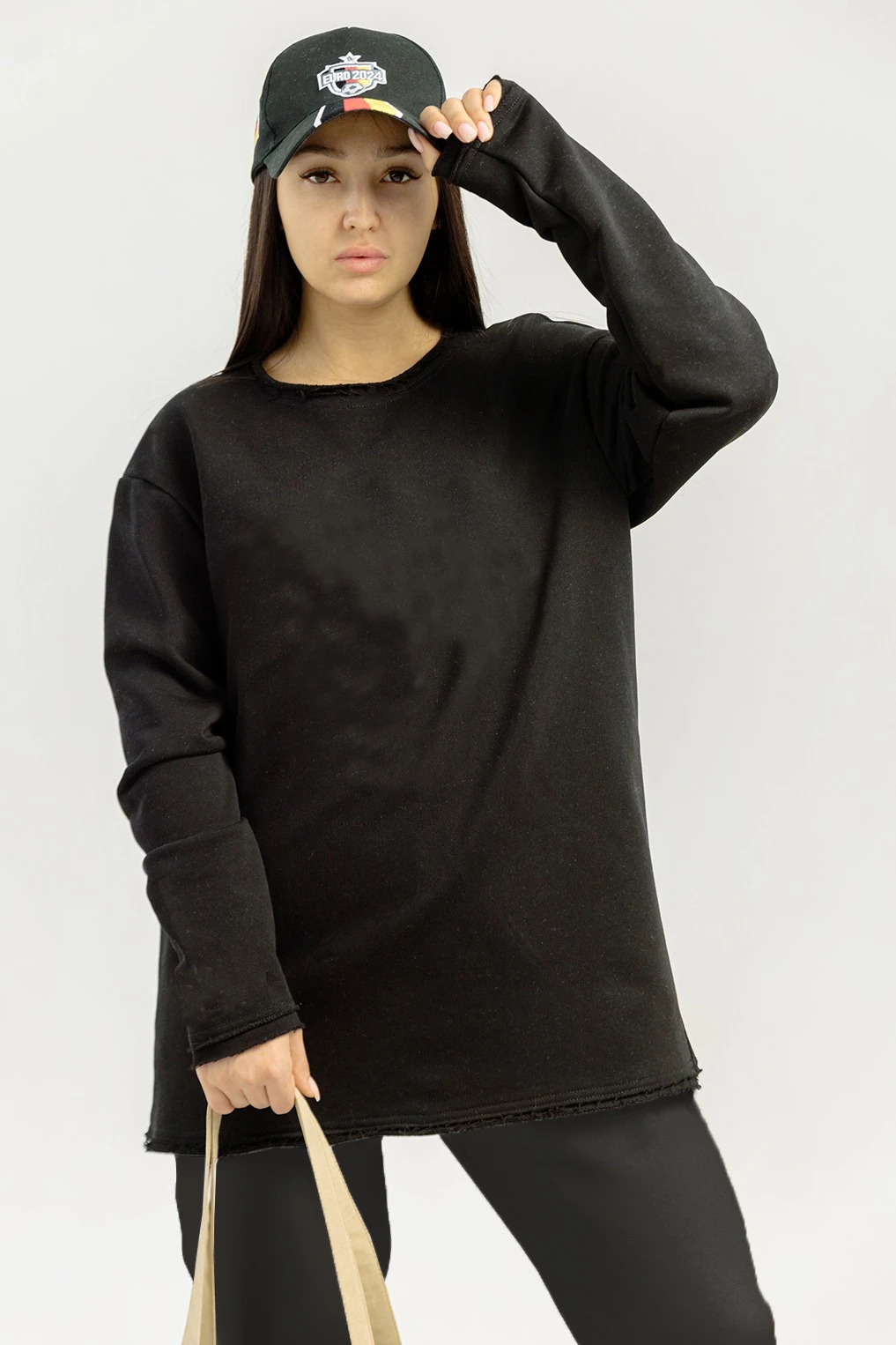 Купить спортивный костюм Стинг из футера унисекс, однотонный черный