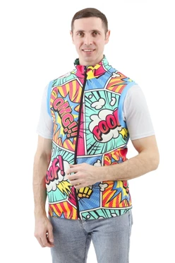 Купит жилет Джон флисовый без подклада унисекс, с полной запечаткой  "Comics"