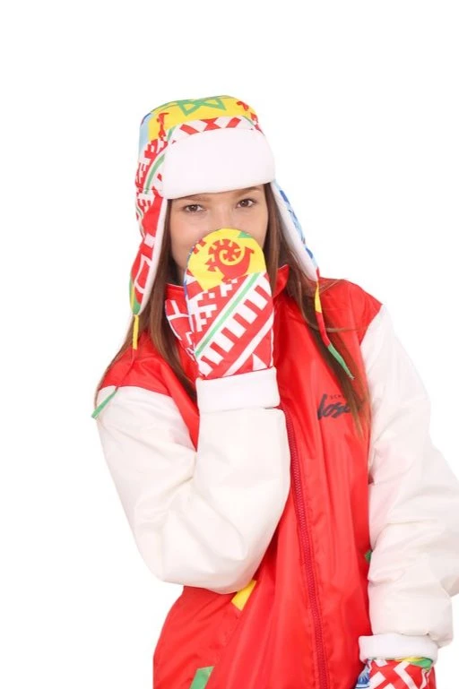 Шапка-ушанка Винтер на флисе взрослая, с полной запечаткой "Happy"#6