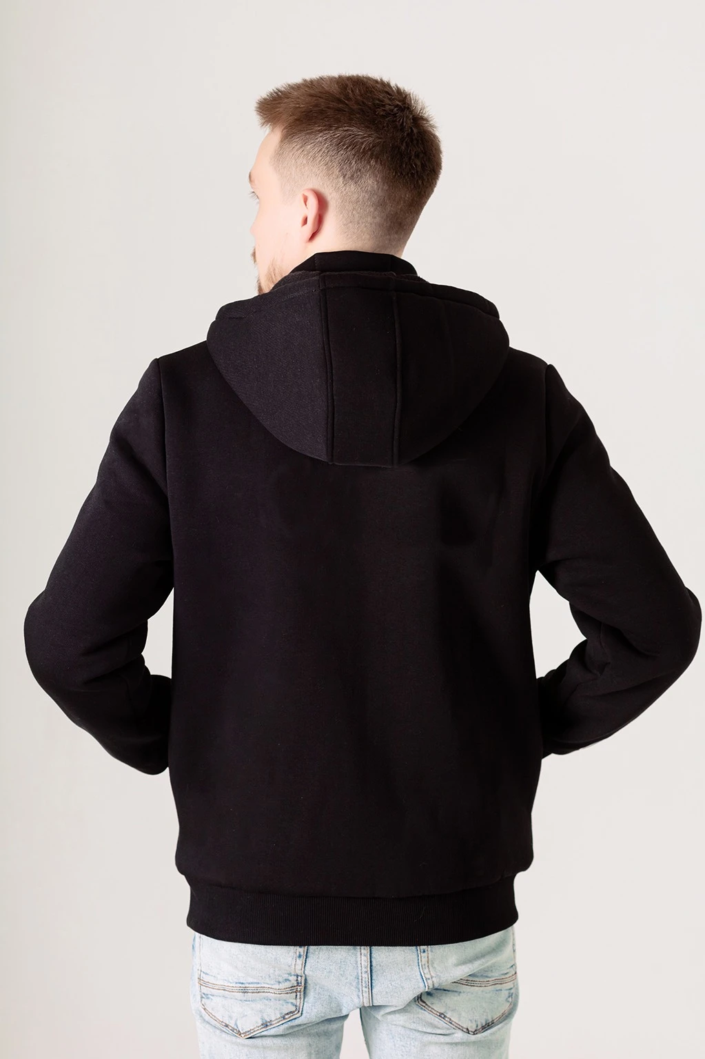 Балахон Джеймс из футера на флисе унисекс, однотонный черный#2