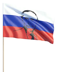 Флаги РФ с Путиным