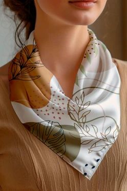 Купить косынку Шарлотта 60х60х90 см, с полной запечаткой "Minimalist flora"