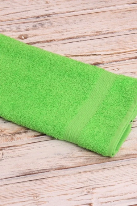 Полотенце махровое 40х70 см (Ituma), однотонное салатовое#5
