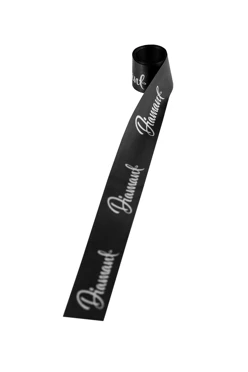 Лента сатин ширина 3 см черная, печать серебром с одной стороны