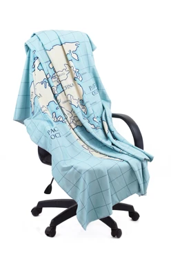 Плед Палитра флисовый 150х200 см, с принтом "World Map"#1