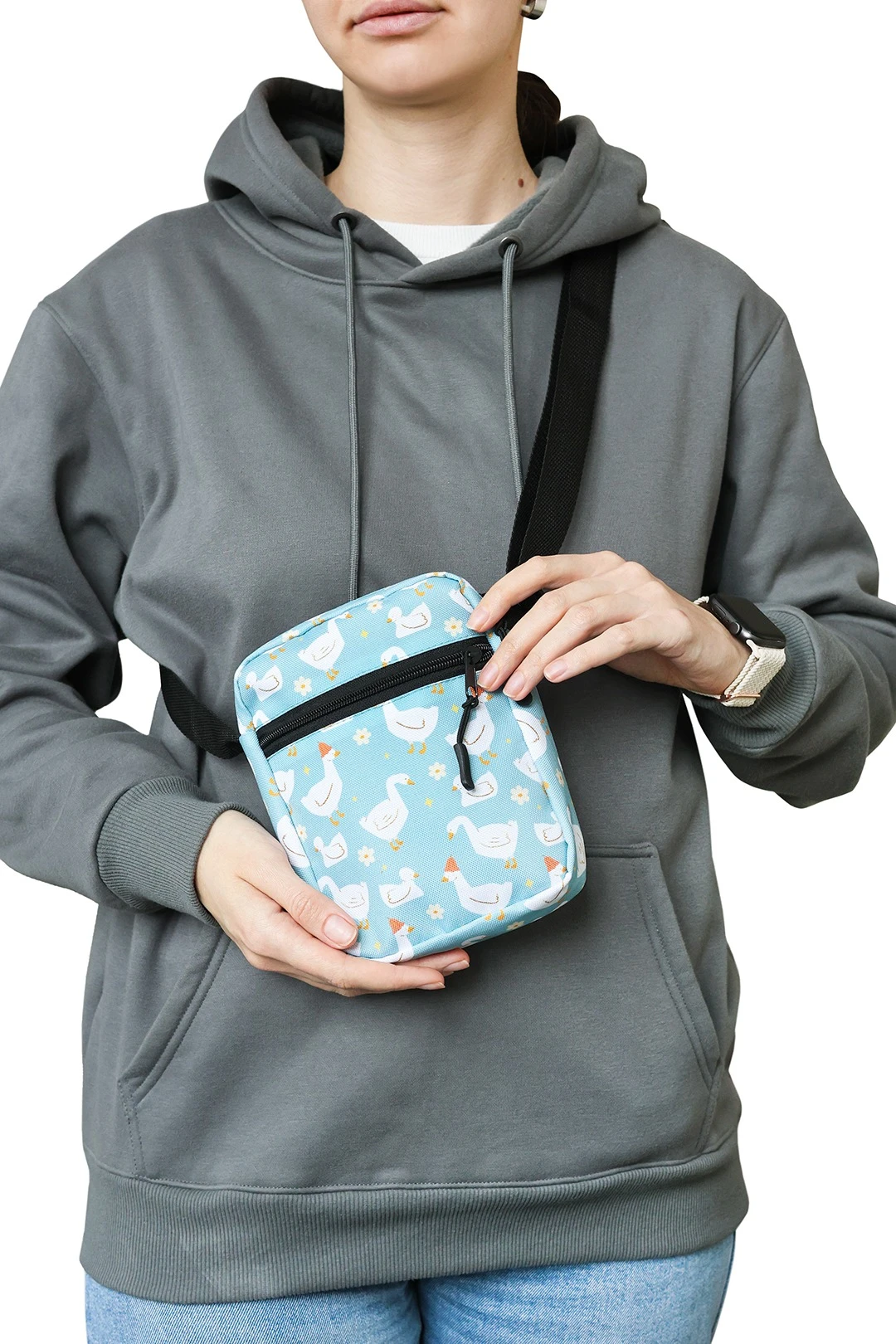 Сумка-мессенджер Ризе, с полной запечаткой "Fine goose"#5