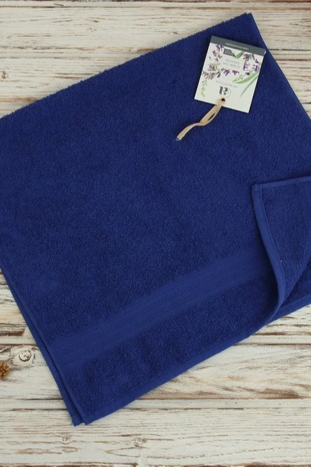 Полотенце махровое 50х90 см (Ituma), однотонное тёмно-синее#5