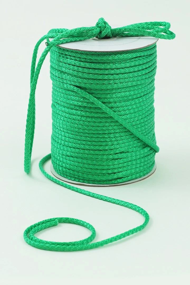 Купить шнур круглый с сердечником 6 мм пэ, зеленый