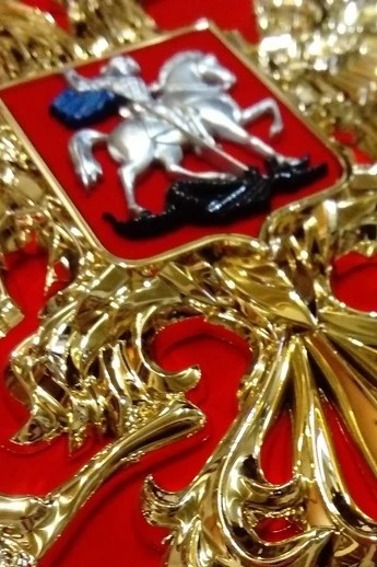 Герб РФ 50х60 см, барельеф, щит флокированный, металлонапыление#4