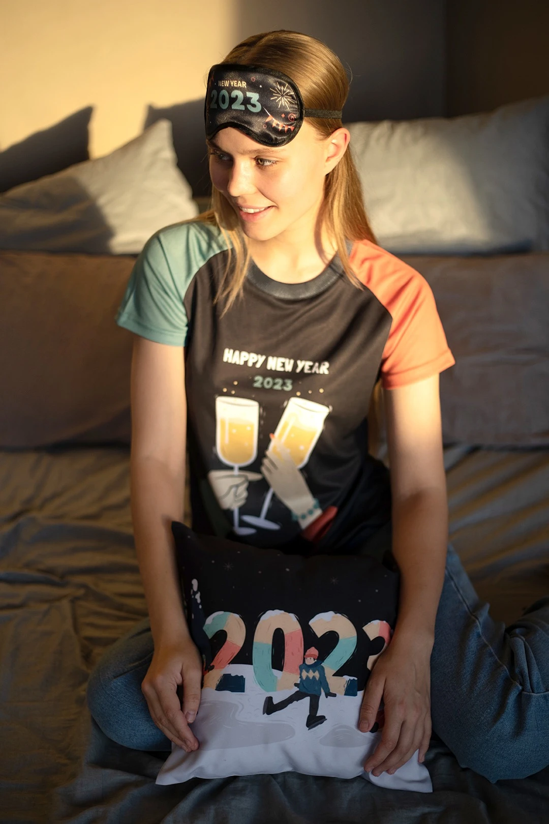 Подушка из габардина 30х30 см, с полной запечаткой "New Year 2023"#2