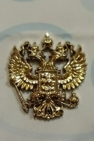 Гербовый орёл РФ 6,5х7,5 см, металлонапыление#4