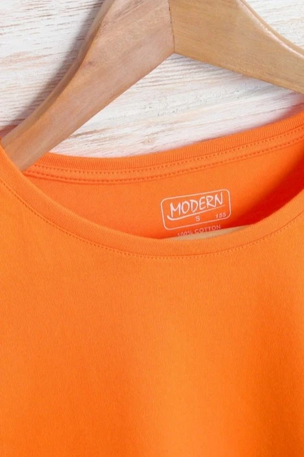 Футболка Премиум женская (Modern) однотонная оранжевая (хлопок)#3