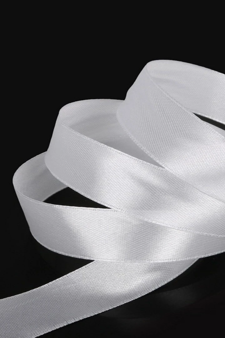 Лента атлас белая ширина 1 см#1