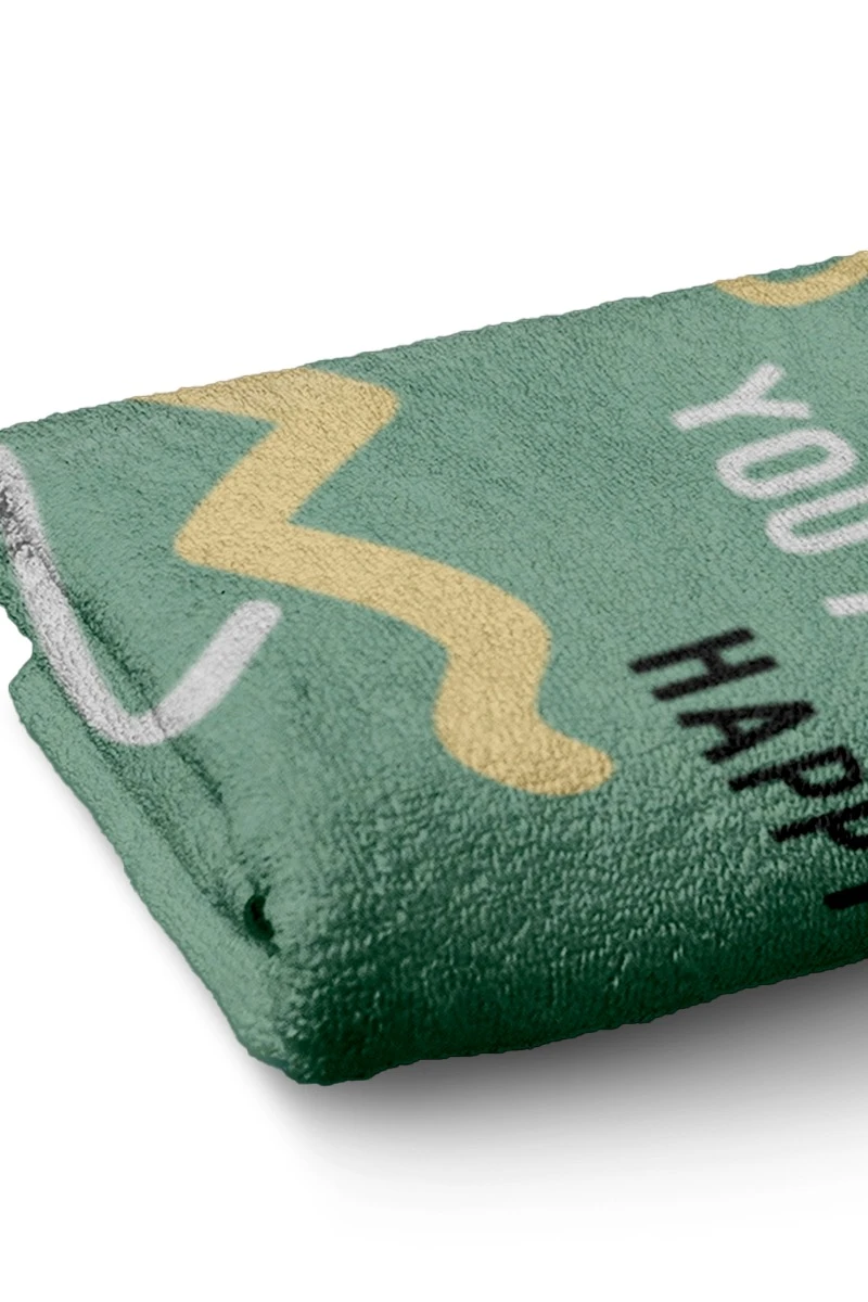 Полотенце махровое 40х70 cм печать с одной стороны (Ituma) "You make me happy"#1