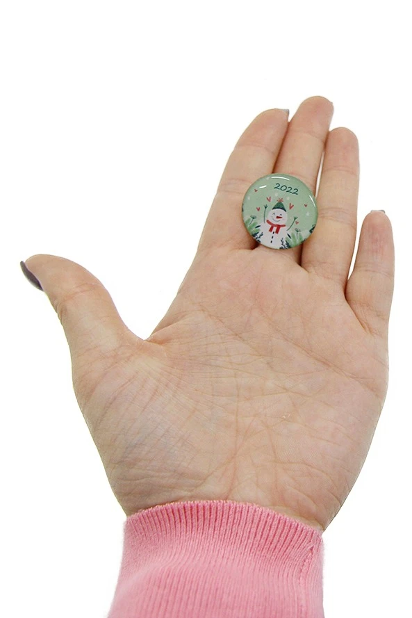 Значок заливной Круг диаметр 15 мм, с печатью#2