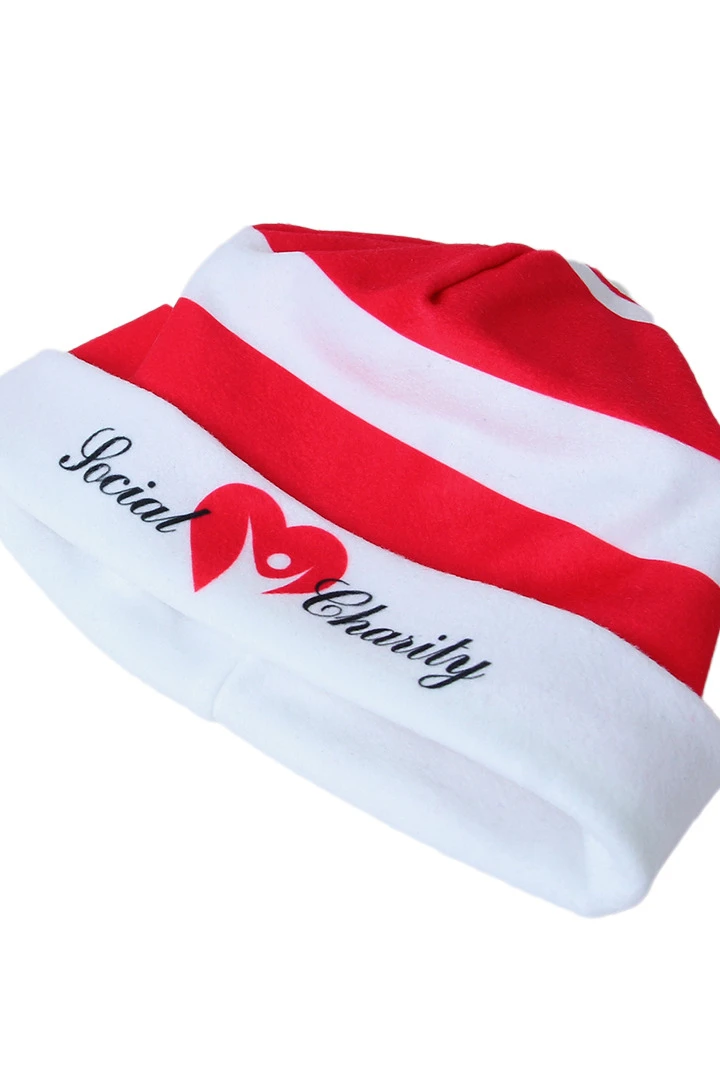 Шапка Лофт флисовая двухслойная взрослая, с полной запечаткой "Social Charity"#2