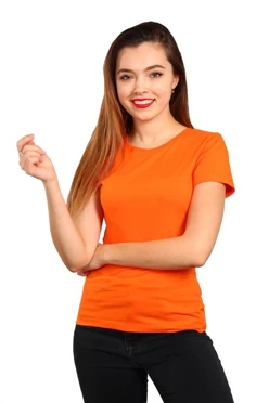 Купить футболку Премиум женскую оранжевую