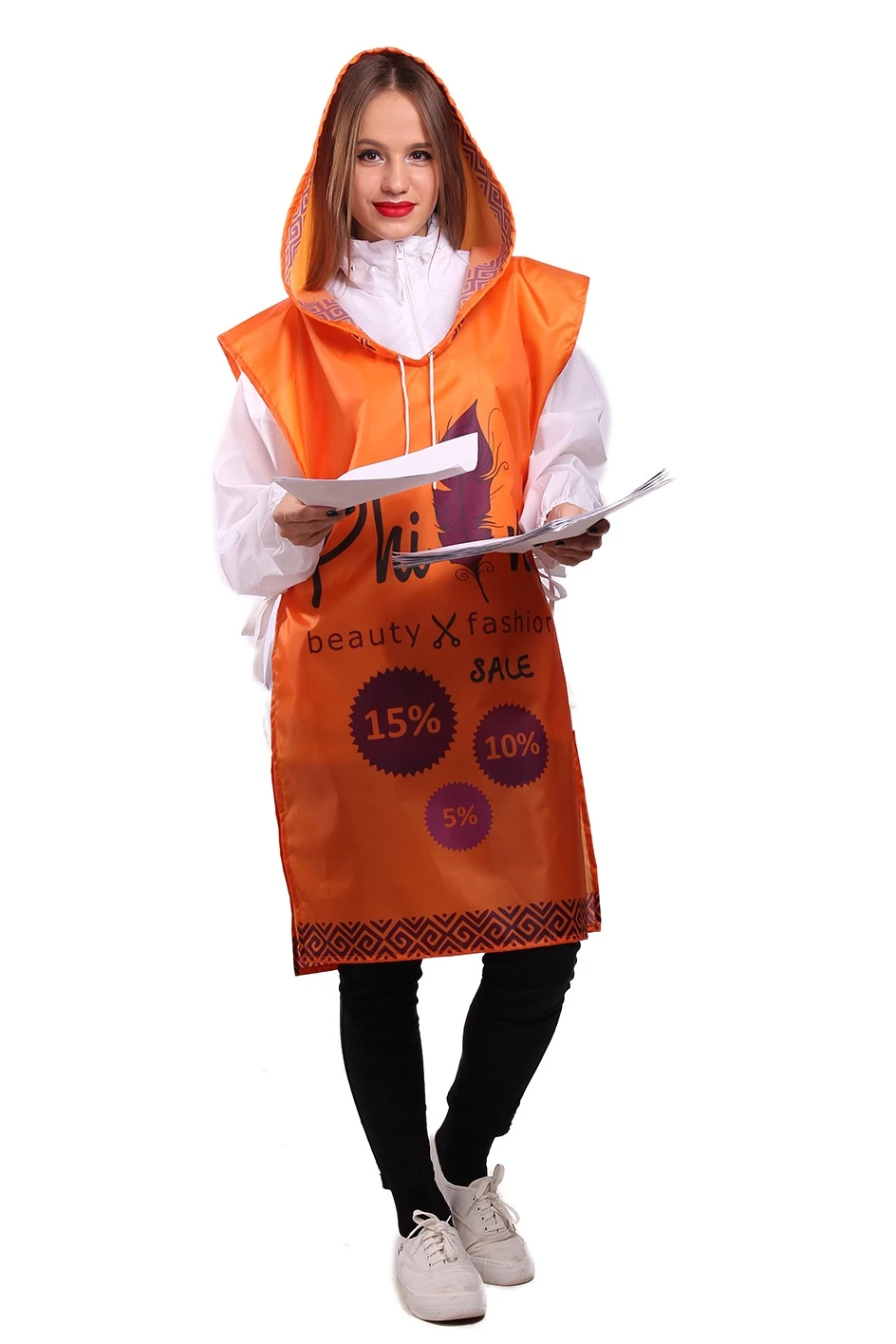 Накидка Джини из оксфорда с капюшоном 52х95 см, с полной запечаткой "Phinix"#4