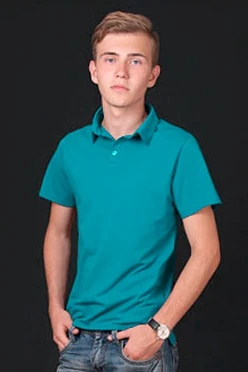 Купить поло Декстер унисекс  голубую