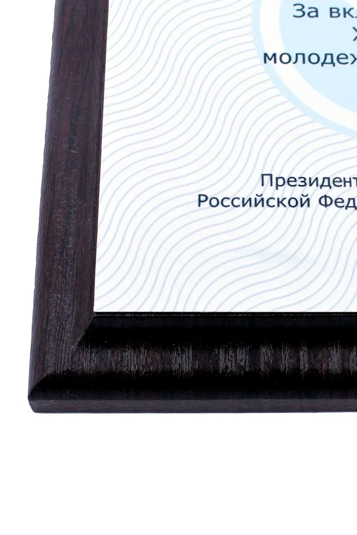 Плакетка 20х25 см с нанесением, черное дерево (профиль О)#1