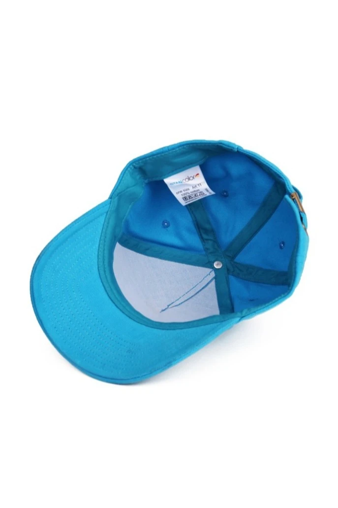 Бейсболка Велюр пятиклинка взрослая, однотонная голубая (хлопок)#1