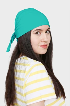 Купить бандану трикотажную взрослую 70х70 см, однотонную бирюзовую