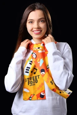 Шарф однослойный утепленный 15х150 см, с полной запечаткой#2