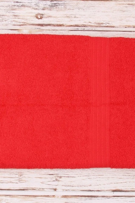 Полотенце махровое 70х140 см (Ituma), однотонное красное#1