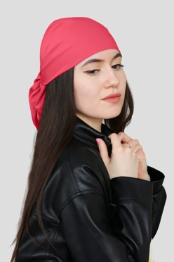 Купить бандану трикотажную взрослую 80х80 см, однотонную розовую