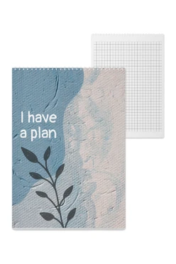 Купить блокнот фирменный А4 на пружине (40 листов) с  принтом "I have plan" Купить блокнот фирменный А4 на пружине (40 листов) с  принтом "I have plan"