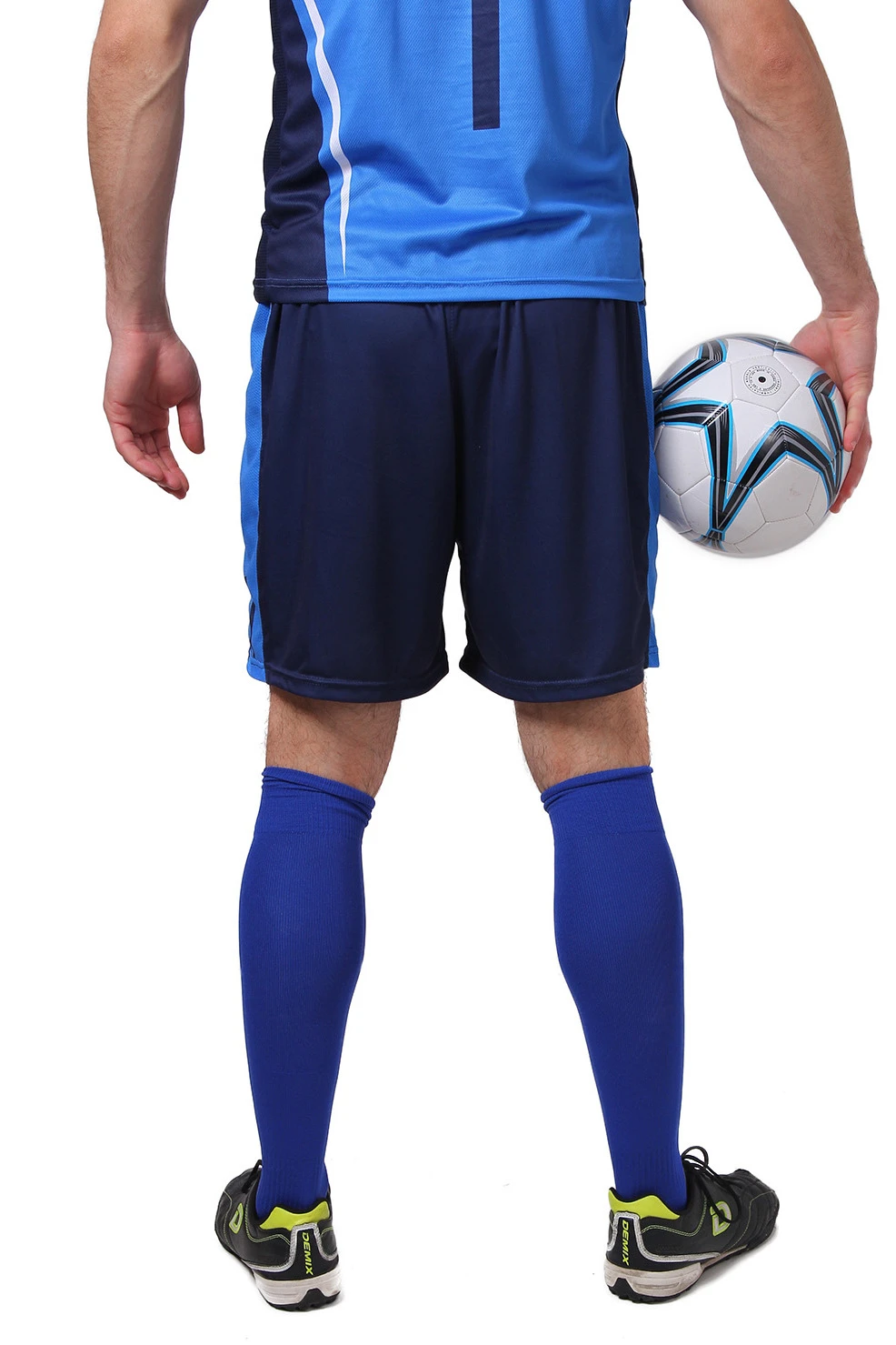 Гетры футбольные взрослые, однотонные синие#6