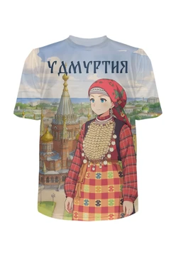 Купить футболку Теренс оверсайз из футера хб унисекс с принтом "Udmurtia"