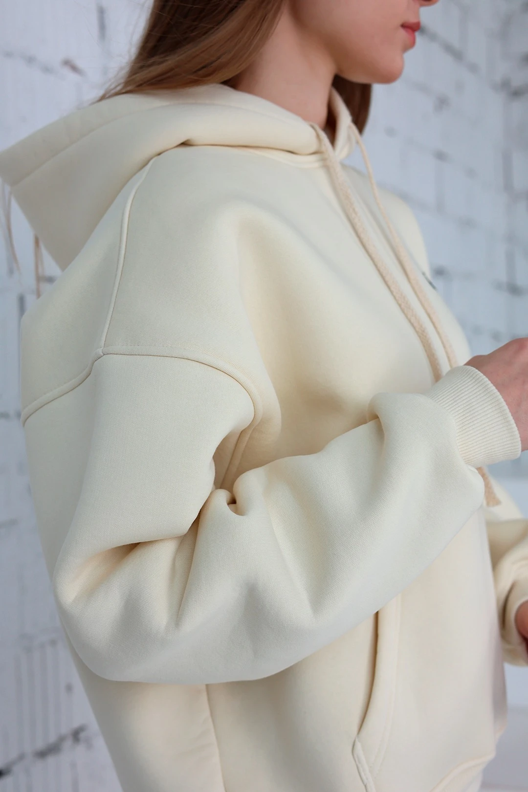 Худи Данте из футера оверсайз женская, однотонная#3