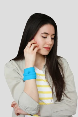 Купить бандану трикотажную взрослую 30х30 см, однотонную голубую