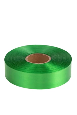 Купить ленту сaтин шириной 30 мм, однотонную зеленую