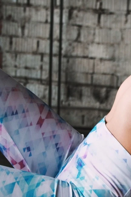 Легинсы женские с широким поясом с принтом "Blue Sky"#2