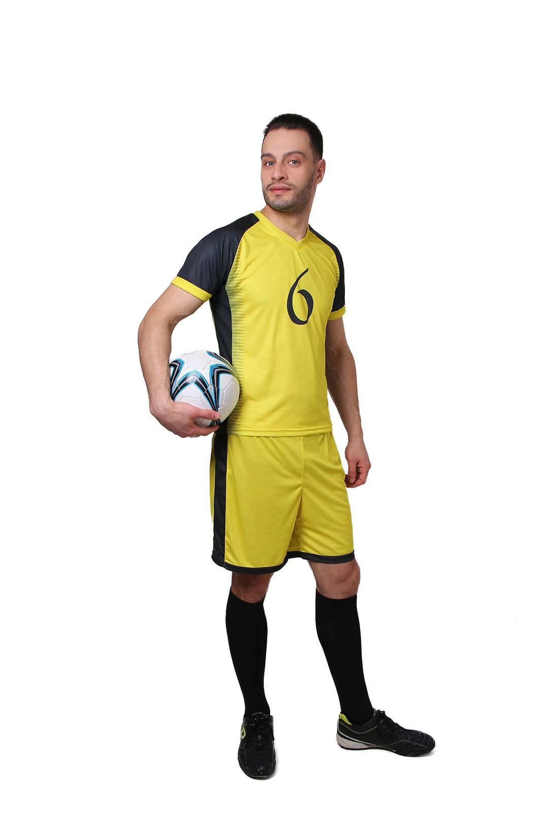 Гетры футбольные взрослые, однотонные чёрные#3