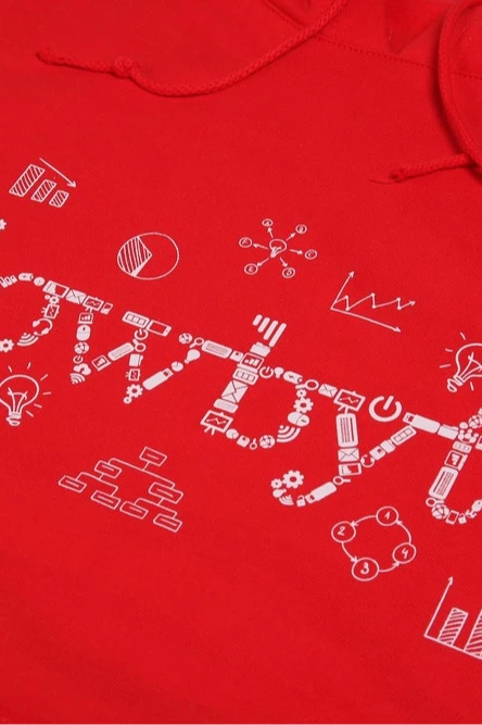 Толстовка Кенго из футера унисекс (Uvinal), однотонная "Glowbyte" красная#1