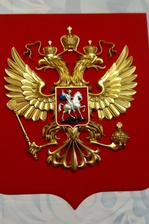 Герб РФ барельеф, размер 50х60 см, щит флокированный, краска#4