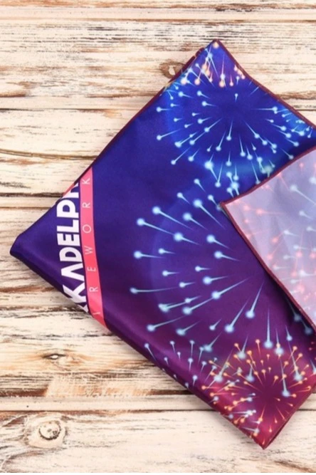 Платок Шанель 50х50 см, с полной запечаткой "ARKADELPHIA Fireworks"#3