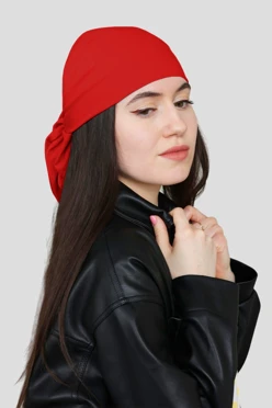 Купить бандану трикотажную взрослую 80х80 см, однотонную красную