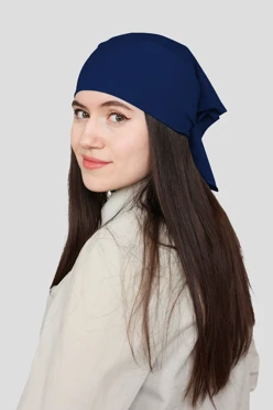 Купить бандану трикотажную взрослую 60х60 см, однотонную синию