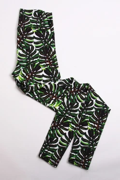 Легинсы женские с широким поясом с принтом "Wild tropics"#2