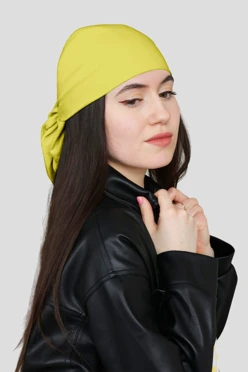 Купить бандану трикотажную взрослую 80х80 см, однотонную лимонную