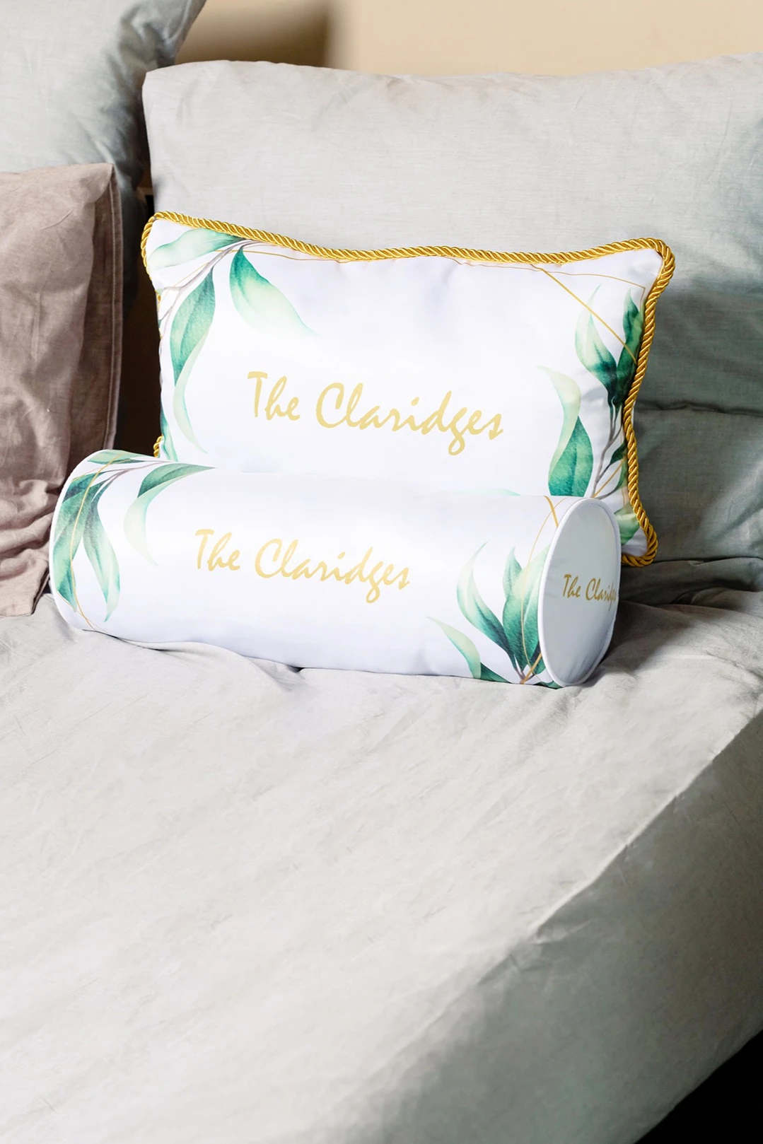 Подушка-валик 16х45 см, с принтом "The Claridges"#2