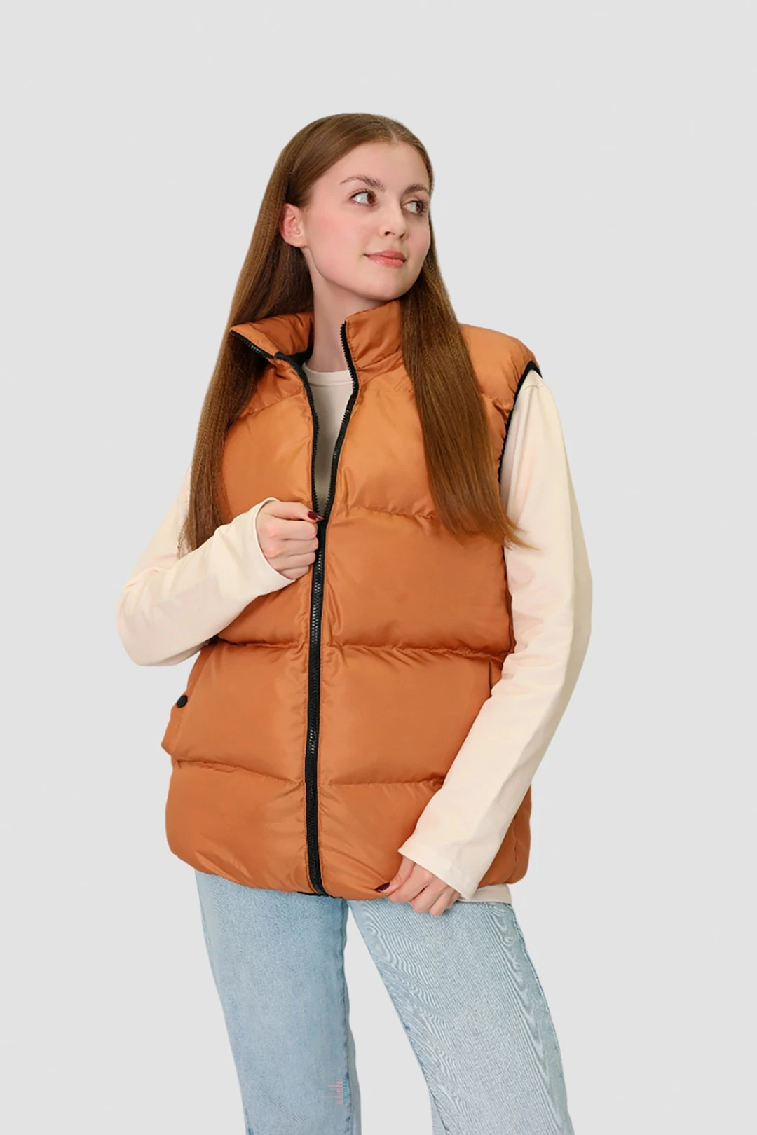 Жилет Дейтон на синтепоне со стежкой унисекс, однотонный#2